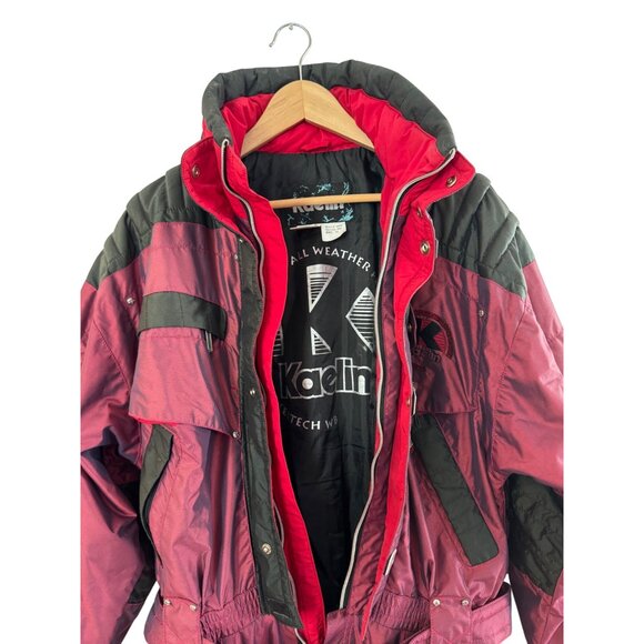 Vintage Kaelin All-Weather Ski Suit Mens XL Maroon & Black One-Piece Snowsuit Fu - Picture 9 of 14